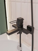 Смеситель для ванны с душем STWORKI Брамминг S40100BK матовый чёрный Смеситель для ванны с душем STWORKI Брамминг S40100BK матовый чёрный