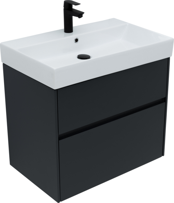 Тумба с раковиной Aquanet Бруклин 70 антрацит