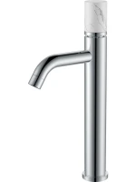 Смеситель для раковины Boheme Stick 122-CR-MR-W хром, белый мрамор