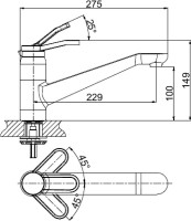 Комплект Мойка D&K DKS415004 сатин + Смеситель Rialto