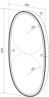 Зеркало Wellsee 7 Rays’ Spectrum 60х120 с фронтальной подсветкой, черное матовое