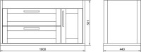 Тумба с раковиной ValenHouse Эйвори 100, подвесная, серая