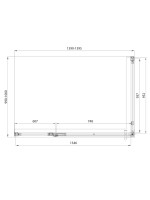 Душевой уголок Veconi Premium Alassio SP GR 140х100, профиль брашированный графит, стекло прозрачное