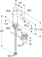 Смеситель для биде Kludi Nova Fonte Pura 202163915 черный матовый