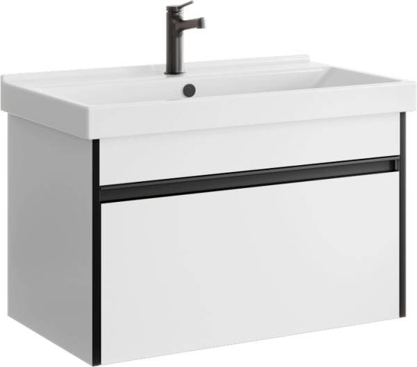 Тумба с раковиной Aqwella Urban 80 подвесная, белая глянцевая