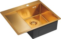 Комплект Мойка Paulmark Kroner PM225951-BGR брашированное золото R + Измельчитель Bone Crusher BC 610-AS