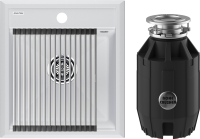 Комплект Мойка Paulmark Stepia + Step PM114651-WH+R375-BS белая + Измельчитель Bone Crusher BC 910-AS