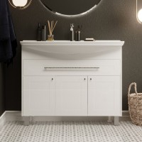 Тумба с раковиной 1MarKa Lina classic new 105 белый глянец, с дверками и ящиком