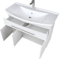 Тумба с раковиной 1MarKa Lina classic new 105 белый глянец, с дверками и ящиком