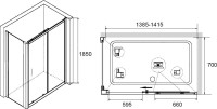 Душевой уголок RGW Classic CL-48B+70 см (138,5x141,5)x70x185 профиль черный, стекло прозрачное