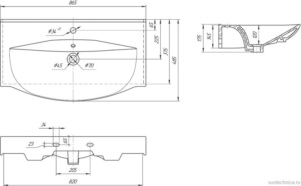 Тумба с раковиной SanStar Arista 85 напольная
