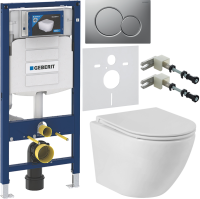 Комплект Унитаз подвесной BelBagno Sfera-r + Крышка BB870SC с микролифтом + Инсталляция Geberit Duofix UP 320 111.300.00.5 + Кнопка Sigma 01 115.770.JQ.5 лакированная, матовый хром + Крепления 111.815.00.1 к стене + Звукоизоляция