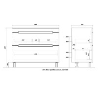 Тумба с раковиной SanStar Diva 100 напольная, дуб вотан, графит софт, раковина Фостер