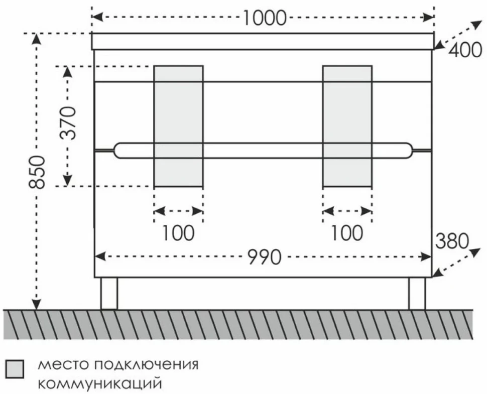 Мебель для ванной комнаты СаНта Лондон 100/2 напольная