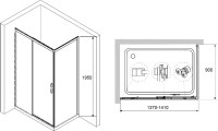 Душевой уголок RGW Leipzig LE-12+90 см (137-141)x90x195 профиль хром, стекло прозрачное