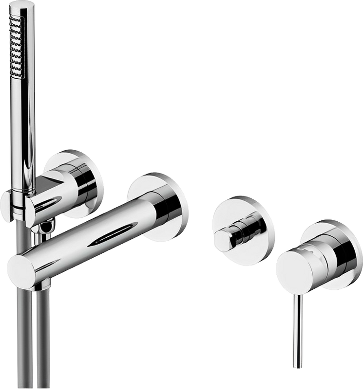 Встраиваемый смеситель для душа и ванны Gattoni Circle One 9005/90C0 С ВНУТРЕННЕЙ ЧАСТЬЮ, хром