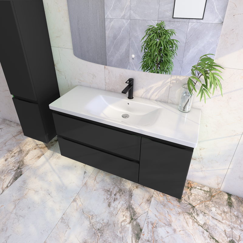 Тумба под раковину без столешницы Caprigo Forte 120 R подвесная, черная