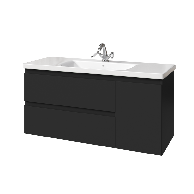 Тумба под раковину без столешницы Caprigo Forte 120 R подвесная, черная