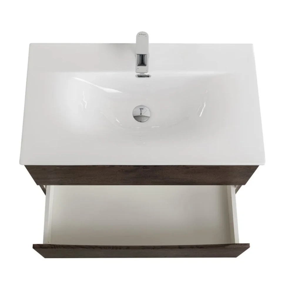 Мебель для ванной комнаты BelBagno Marino-cer-n 90 подвесная, rovere nature grigio