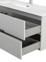 Тумба с раковиной Cezares Duet-n 120 подвесная, 2 ящика, жемчужная серая