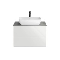 Тумба под раковину KERAMA MARAZZI Plaza Modern 80 подвесная, с ящиками, глянцевая белая