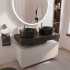 Мебель для ванной STWORKI Ольборг 100 столешница дуб карпентер, без отверстий, 2 тумбы 50 + 2 раковины