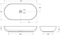 Накладная раковина BelBagno BB1349 82