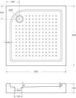 Поддон для душа BelBagno Tray 85х85 с сифоном