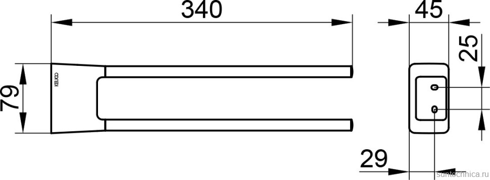 Держатель для полотенец Keuco Aveno 14619 глянцевый хром