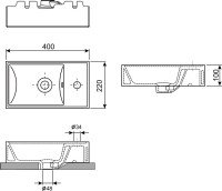 Тумба с раковиной Wellsee WC Area 221804000 40 см, цвет матовый синий