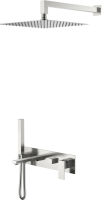 Душевой комплект Boheme Qubic 474-NB С ВНУТРЕННЕЙ ЧАСТЬЮ, brushed nickel