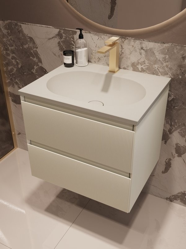 Тумба с раковиной Vincea Welle 60 m.beige soft-touch, раковина VCB-4H600J жасмин