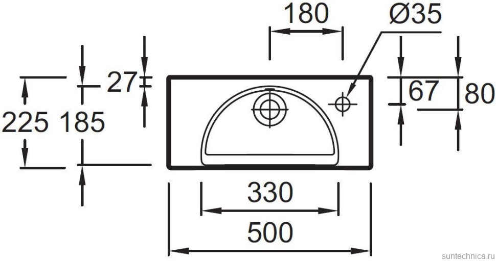 Раковина маленькая в туалет Jacob Delafon Odeon Rive Gauche EGO112-56-00 R