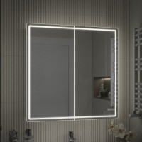 Зеркало-шкаф Vigo Geometry Comfort 80 с подсветкой и антизапотевателем, белый