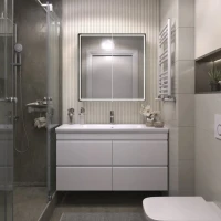 Зеркало-шкаф Vigo Geometry Comfort 80 с подсветкой и антизапотевателем, белый