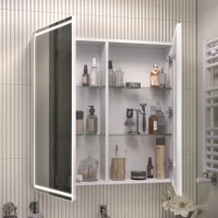 Зеркало-шкаф Vigo Geometry Comfort 80 с подсветкой и антизапотевателем, белый