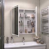 Зеркало-шкаф Vigo Geometry Comfort 80 с подсветкой и антизапотевателем, белый