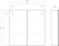 Зеркало-шкаф Vigo Geometry Comfort 80 с подсветкой и антизапотевателем, белый