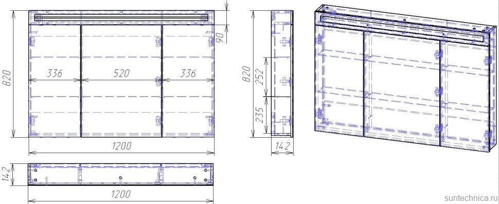 Зеркало-шкаф Dreja Uni 120 белое