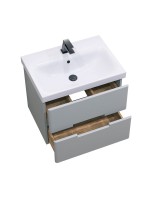 Тумба с раковиной SanStar Ориана 60 подвесная, серая, раковина Cersanit Moduo 60