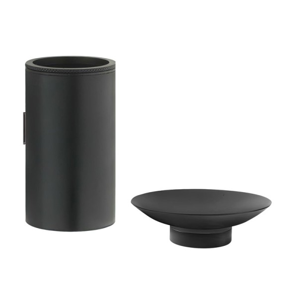 Набор Стакан Boheme Uno 10974-B black + Мыльница 10981-B black