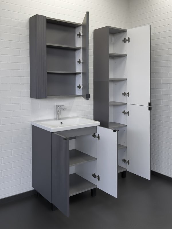 Мебель для ванной комнаты Comforty Лима 60Н напольная, антрацит