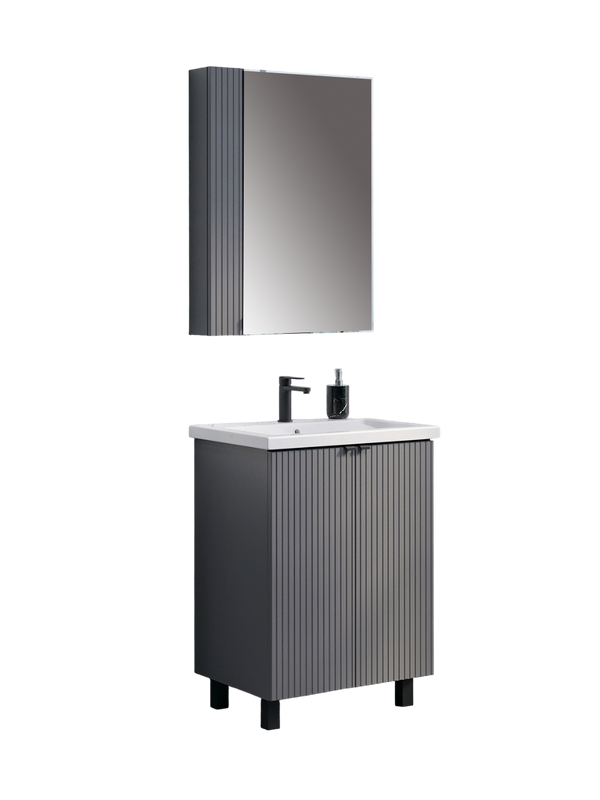 Мебель для ванной комнаты Comforty Лима 60Н напольная, антрацит