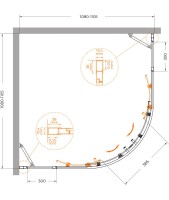 Душевой уголок Cezares Molveno R 22 80+30 P Cr
