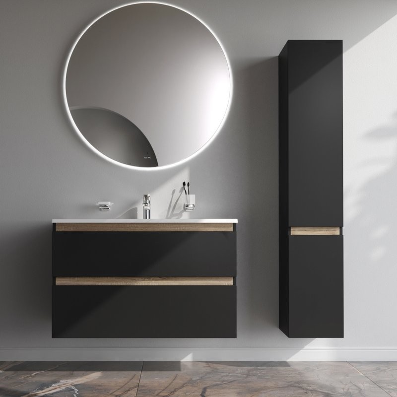 Тумба с раковиной AM.PM X-Joy 100, подвесная, черная матовая