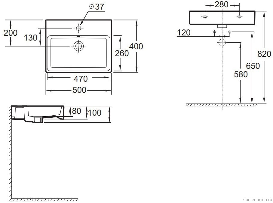 Накладная раковина Jacob Delafon Sully EVT112-00