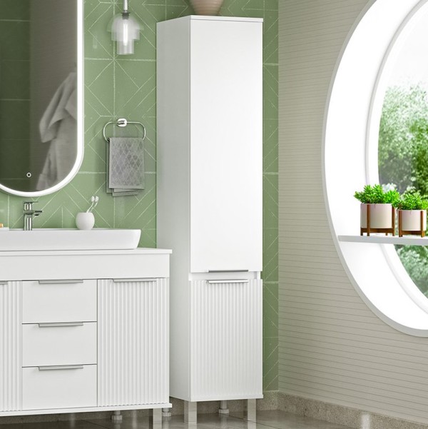 Шкаф пенал для ванной Brevita Enfida 35 R белый