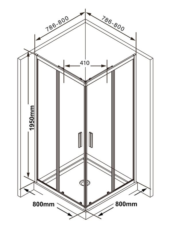 Душевой уголок Ravak Blix Slim BLSRV2-80 профиль матовый черный, стекло прозрачное Transparent
