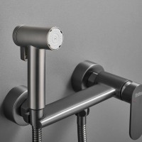 Гигиенический душ Haiba HB5516-3 со смесителем, оружейная сталь