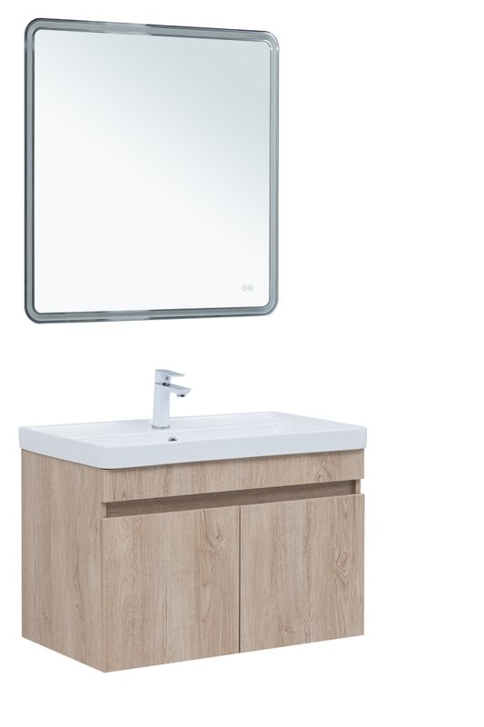 Мебель для ванной комнаты Aquanet Оптима 80 подвесная, дуб светлый